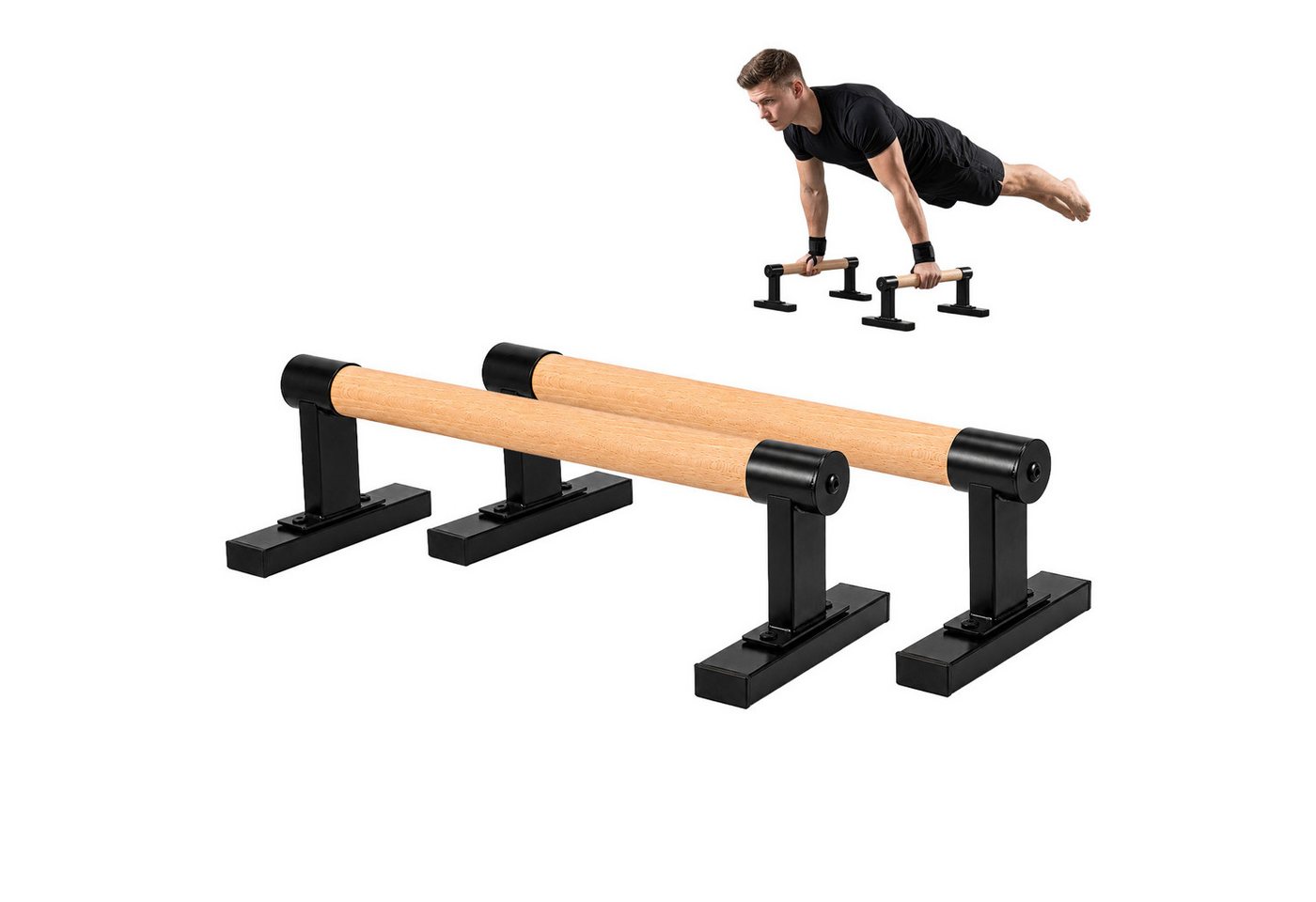 Youyijia Handstandtrainer Calisthenics Parallettes aus Buchenholz Handstand und Liegestützgriffe