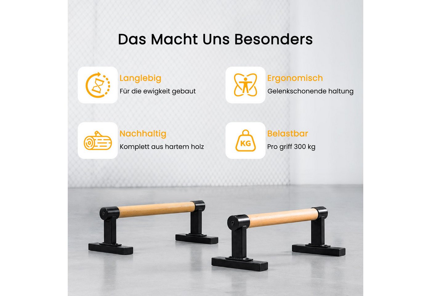 Youyijia Handstandtrainer Calisthenics Parallettes aus Buchenholz Handstand und Liegestützgriffe Bild 5