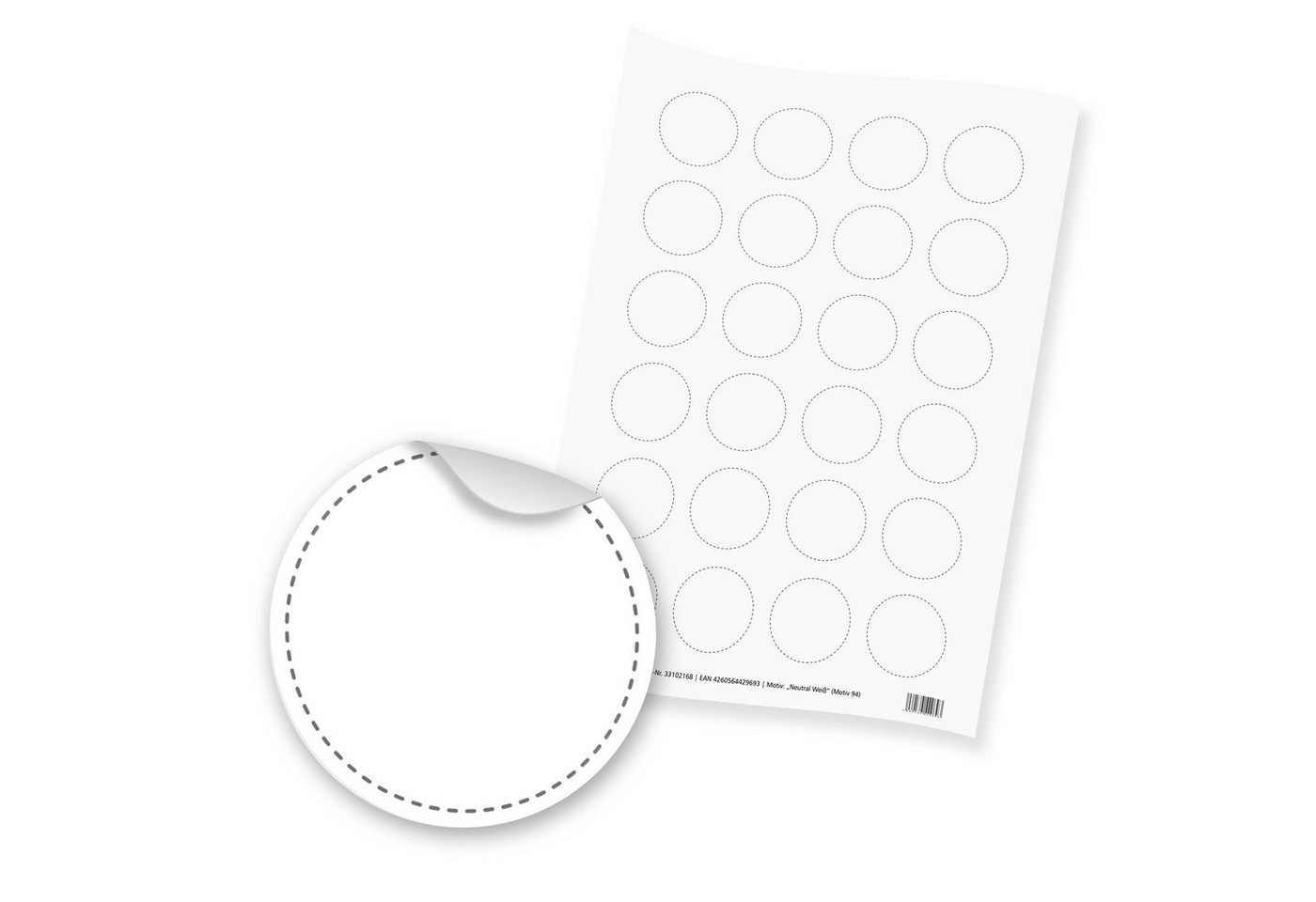 itenga Aufkleber 24x Sticker Neutral Weiß (Motiv 94) 4cm beschreibbar Bild 2