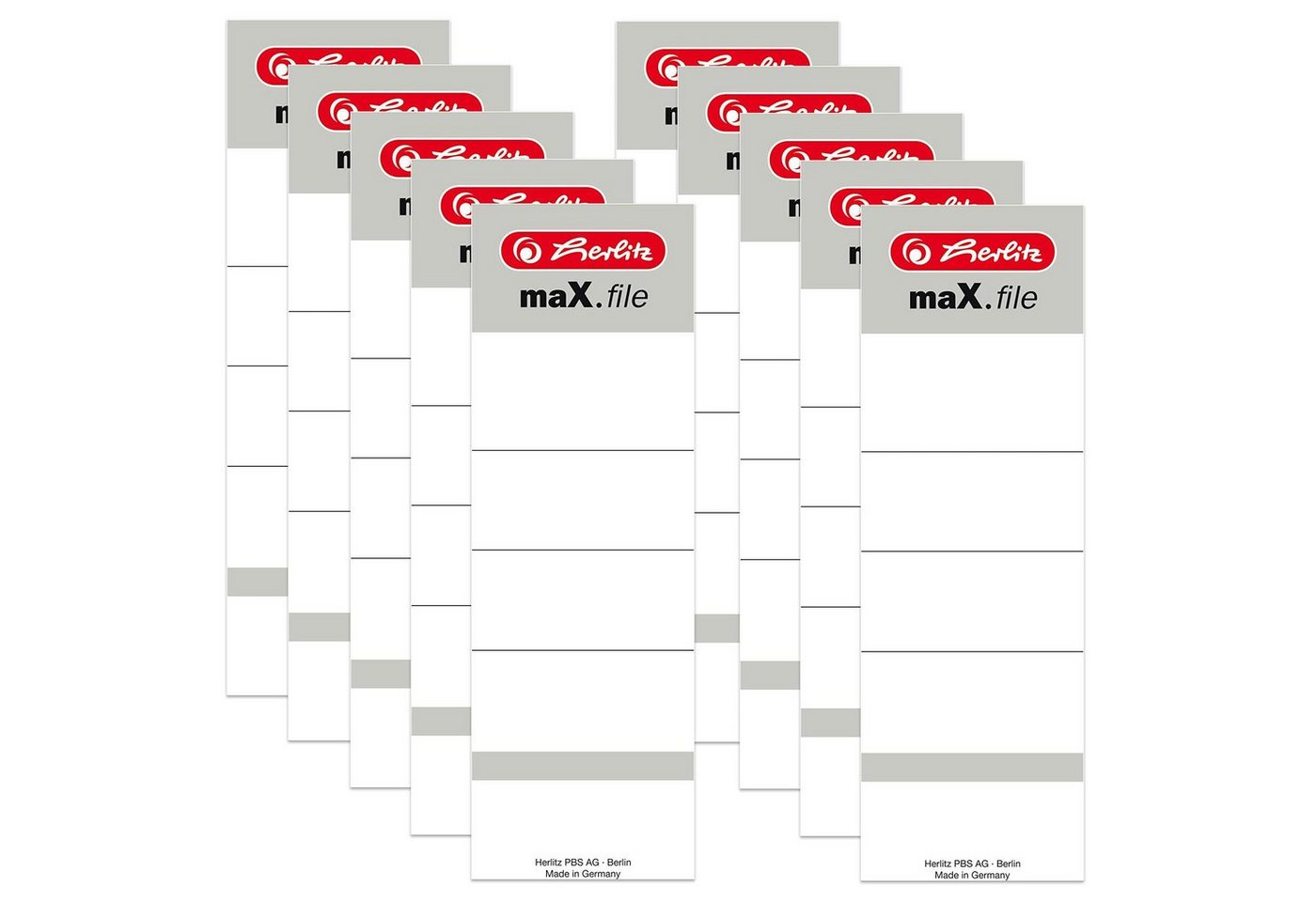 Herlitz Etiketten herlitz Ordnerrücken-Etikett maX.file, 60 x 190 mm, weiß