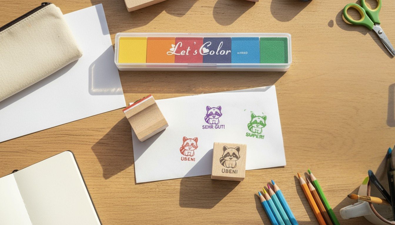 Hauke Wagner Stempel Waschbär Stempel für Schüler zur Motivation für Lehrer in Schulen, Waschbär Stempel, Lehrer, Schule, Schüler, Stempel