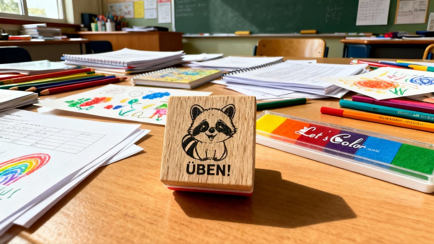 Hauke Wagner Stempel Waschbär Stempel für Schüler zur Motivation für Lehrer in Schulen, Waschbär Stempel, Lehrer, Schule, Schüler, Stempel Bild 4