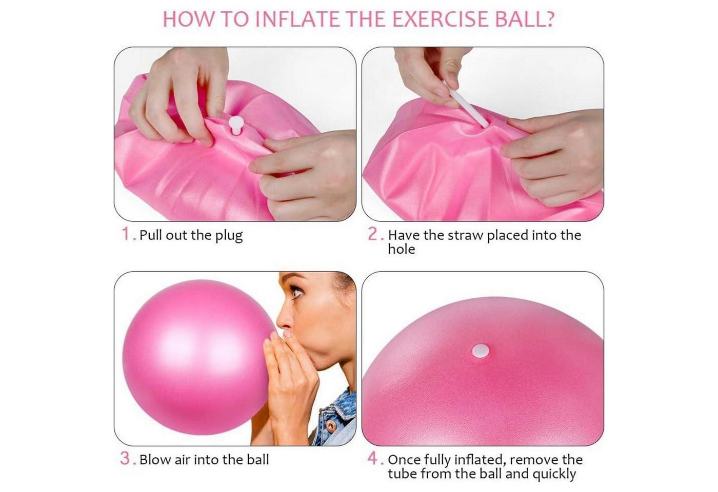 LuxusKollektion Gymnastikball Gymnastikball Pilatesball Yoga Balance Physiotherapie 3 25cm Rosa