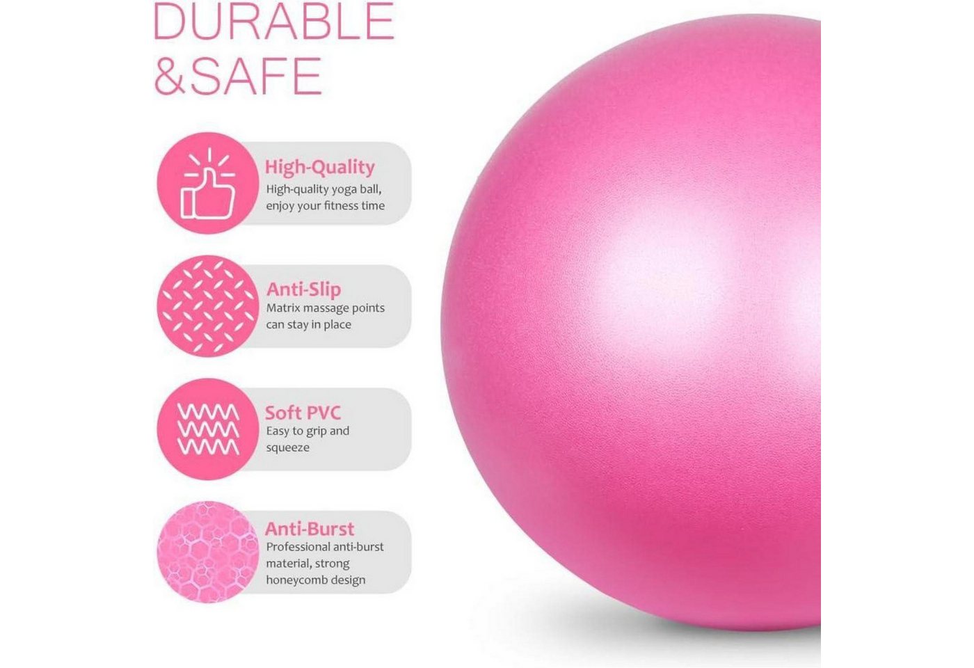 LuxusKollektion Gymnastikball Gymnastikball Pilatesball Yoga Balance Physiotherapie 3 25cm Rosa Bild 2