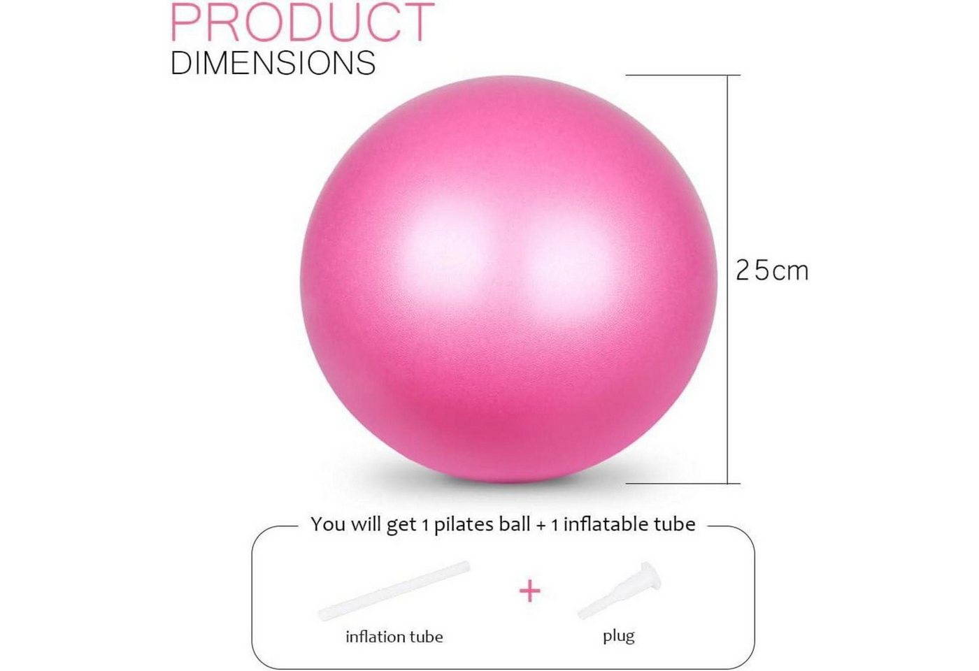 LuxusKollektion Gymnastikball Gymnastikball Pilatesball Yoga Balance Physiotherapie 3 25cm Rosa Bild 4