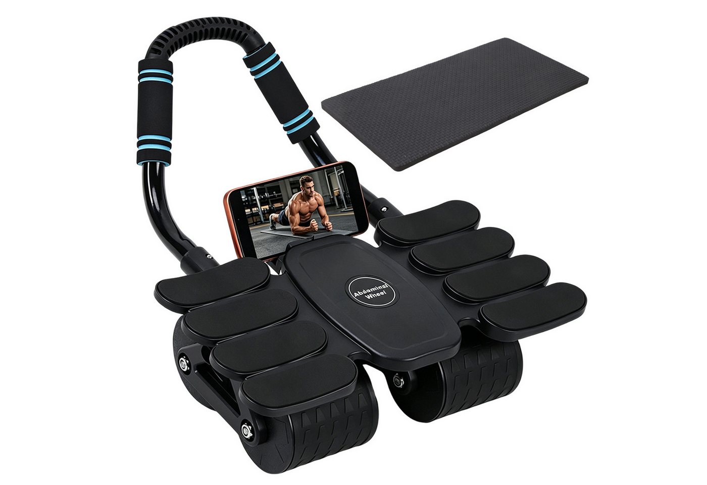 AKKEE Bauchtrainer Bauchmuskelrolle mit Ellbogenstütze für Bauchmuskeltrainingsgeräte, Bauchroller automatisches Mit Kniematte Bild 3