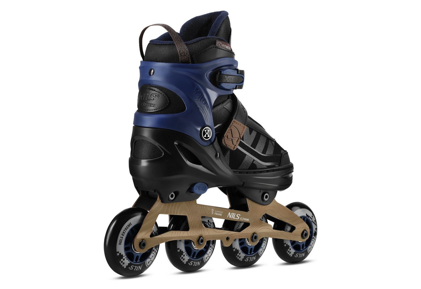 NILS EXTREME Inlineskates Inliner Rollschuhe Speedskates, (Spar-Set, 2-St., 42-45), Größenverstellung per Knopfdruck, Aluminiumschiene