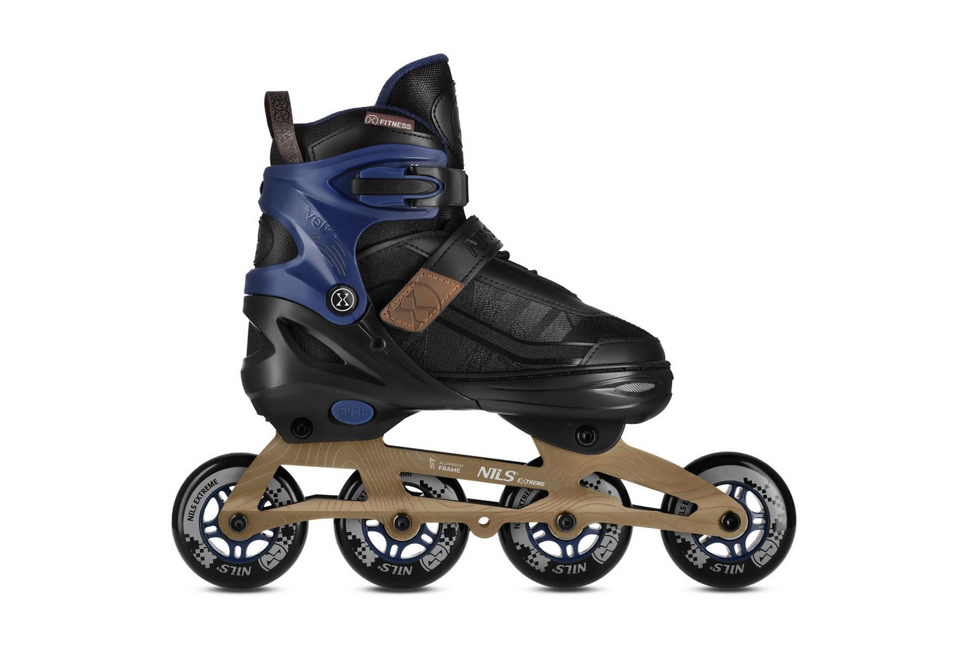 NILS EXTREME Inlineskates Inliner Rollschuhe Speedskates, (Spar-Set, 2-St., 42-45), Größenverstellung per Knopfdruck, Aluminiumschiene Bild 2