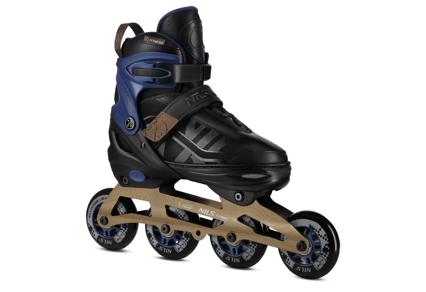 NILS EXTREME Inlineskates Inliner Rollschuhe Speedskates, (Spar-Set, 2-St., 42-45), Größenverstellung per Knopfdruck, Aluminiumschiene Bild 3