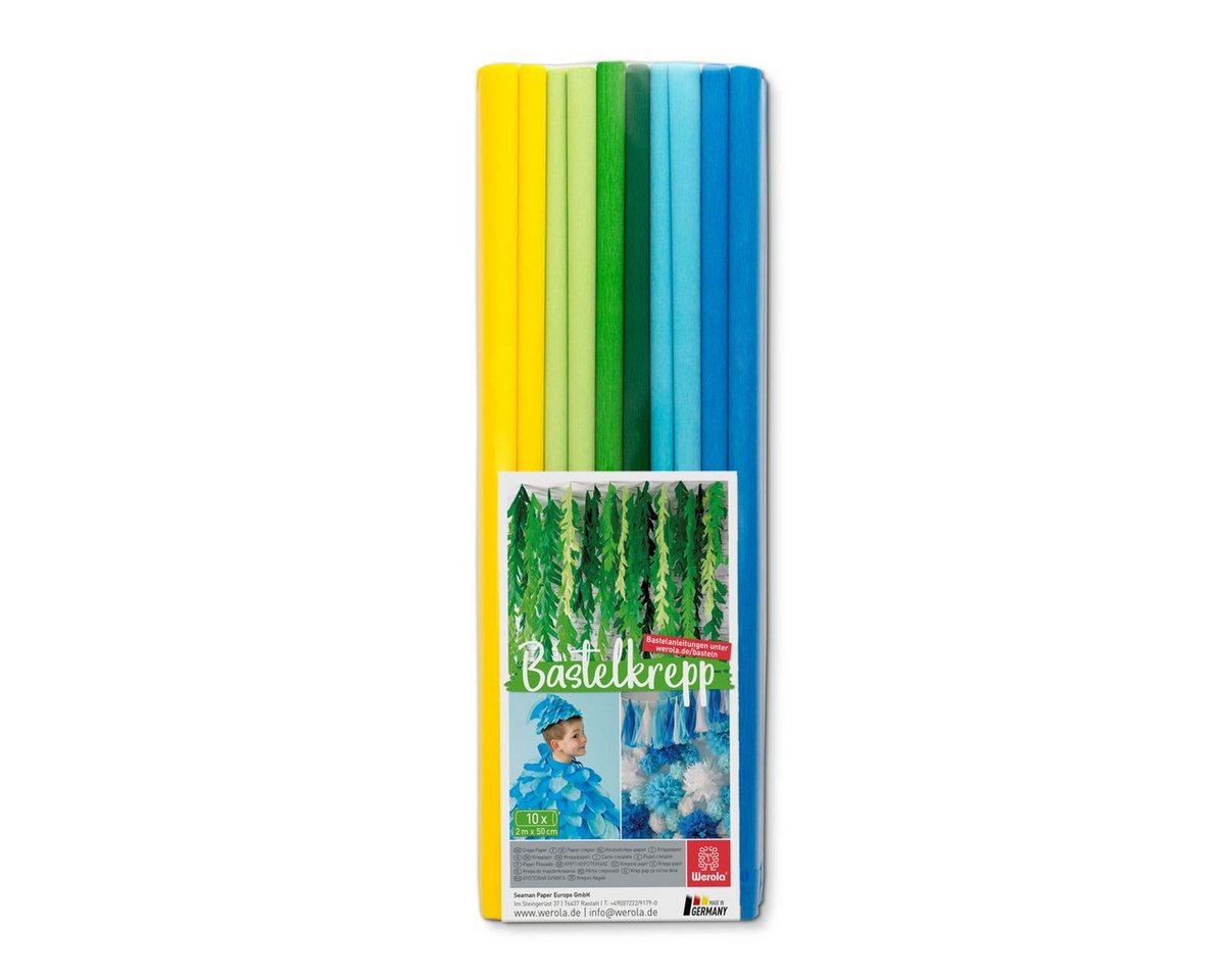 Staufen Bastelkartonpapier Bastelkrepp Maritim 50cmx2m 10 Rollen