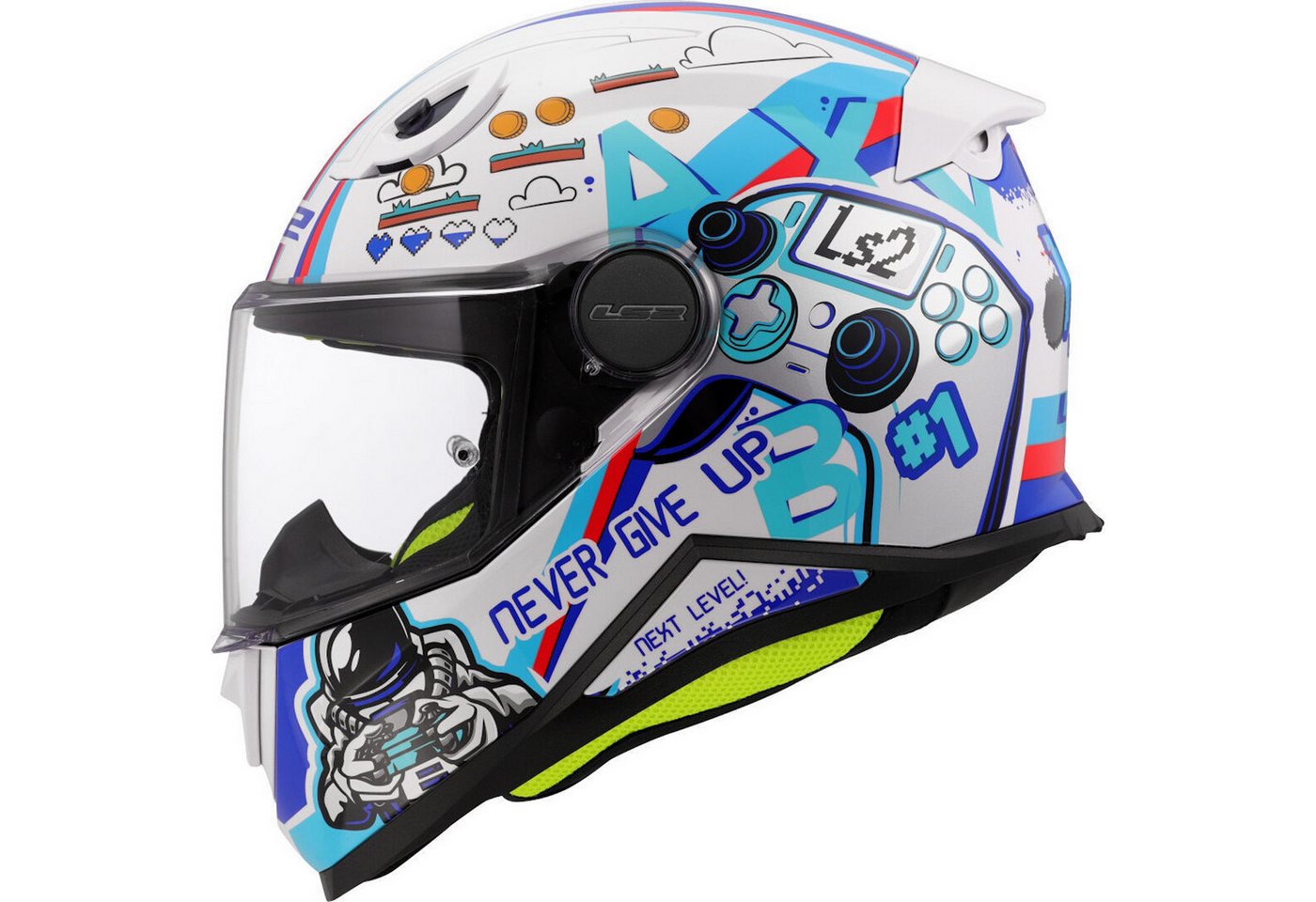 LS2 Motorradhelm LS2 FF812 Kid Next Level Kinderhelm Weiss S (1er Set), motorradhelm kinder