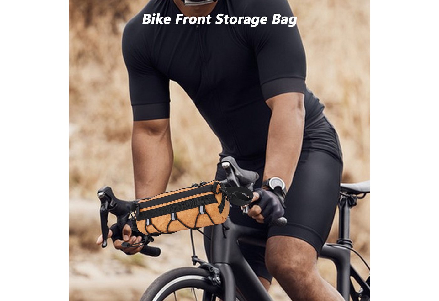 SURFOU Lenkertasche Fahrrad Lenkertasche Rahmentasche E-Bike Fronttasche Groß Braun (Große Fahrrad Fronttasche mit Schultergurt, Verstellbare Riemen, vielseitige Rahmentasche für Alltag und Outdoor, 1-tlg) Bild 3