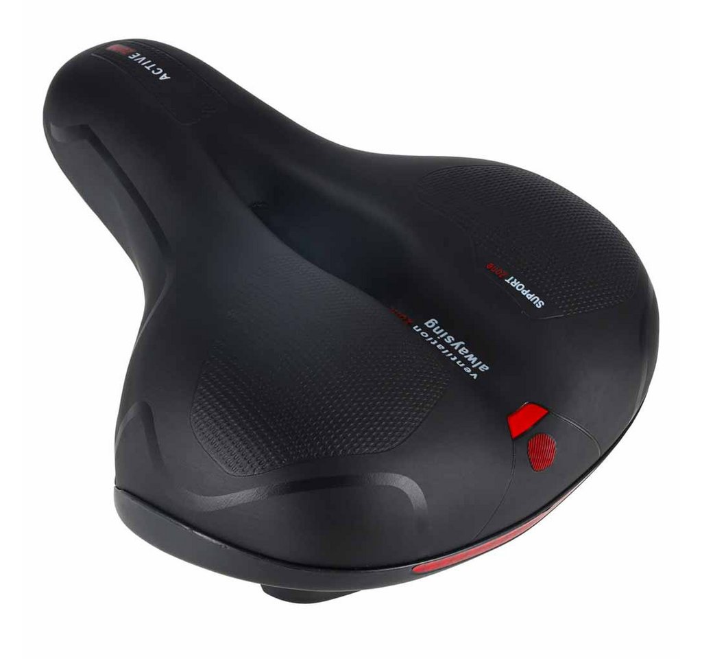 Ikonka Fahrradsattel Fahrradsattel Komfort Schaum mit Federung und Reflektor für Stadt (Fahrradsattel Komfort mit Federung, Fahrradsattel mit Federung, Schaumpolsterung und Reflektorstreifen), Ergonomisch, gefedert, Schaumpolsterung, Reflektorstreifen
