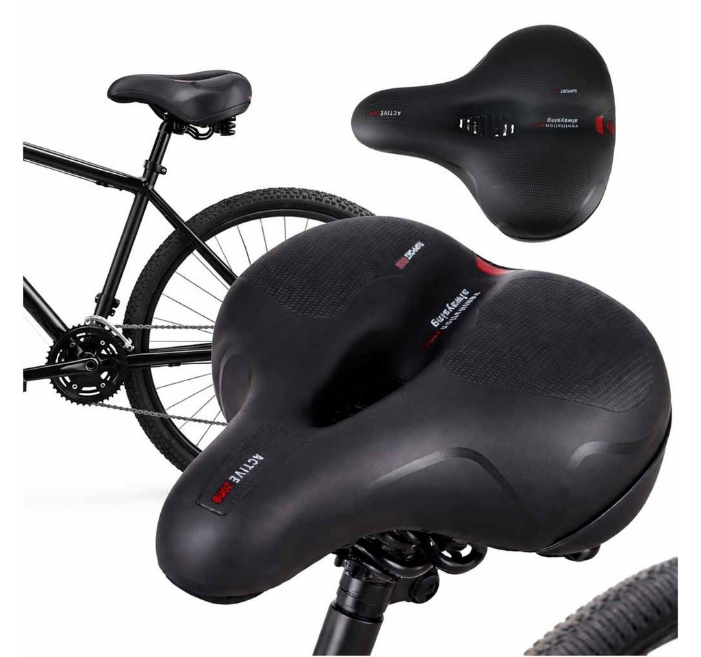 Ikonka Fahrradsattel Fahrradsattel Komfort Schaum mit Federung und Reflektor für Stadt (Fahrradsattel Komfort mit Federung, Fahrradsattel mit Federung, Schaumpolsterung und Reflektorstreifen), Ergonomisch, gefedert, Schaumpolsterung, Reflektorstreifen Bild 3