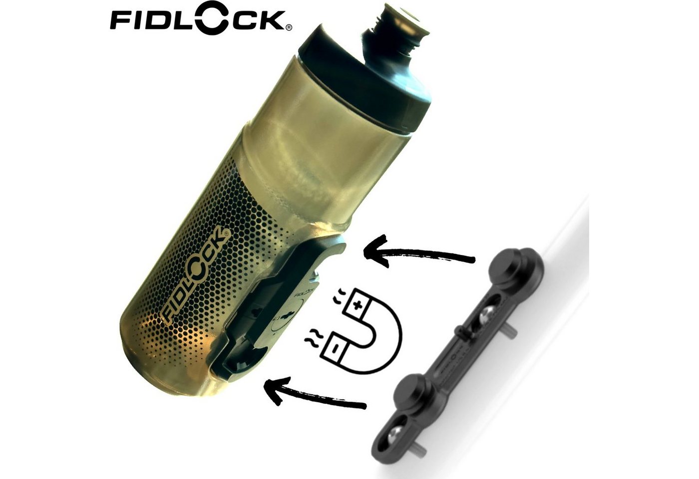 Fidlock Fahrrad-Flaschenhalter Fidlock Trinkflasche 600ml Komplettset Standardrahmen M5 Befestigung