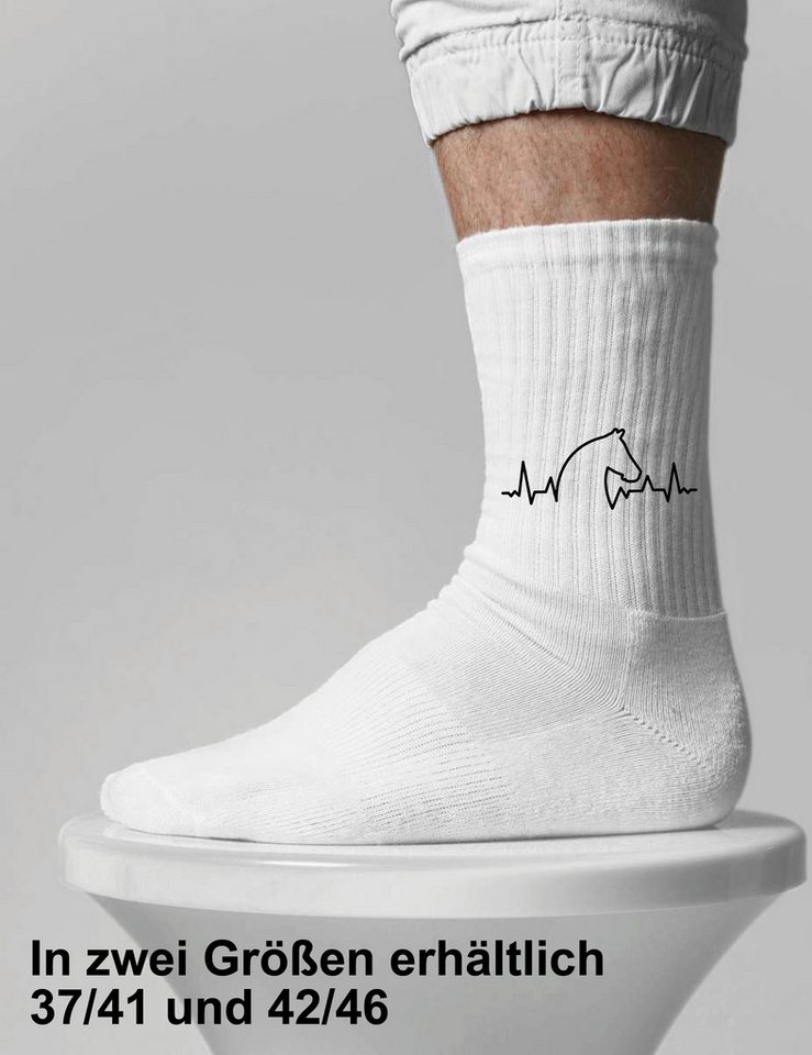Youth Designz Tennissocken Unisex Socken "Heartbeat Pferd" Aufdruck lustig Geschenk Statement mit verstärkter Verse und Zehenbereich Bild 4