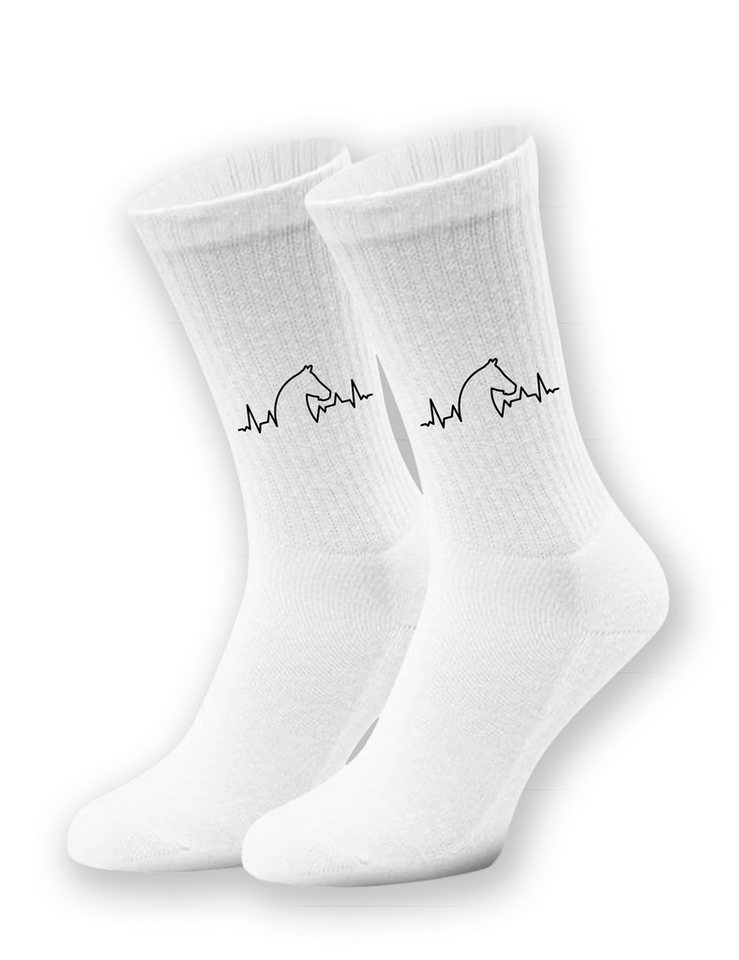 Youth Designz Tennissocken Unisex Socken "Heartbeat Pferd" Aufdruck lustig Geschenk Statement mit verstärkter Verse und Zehenbereich Bild 5