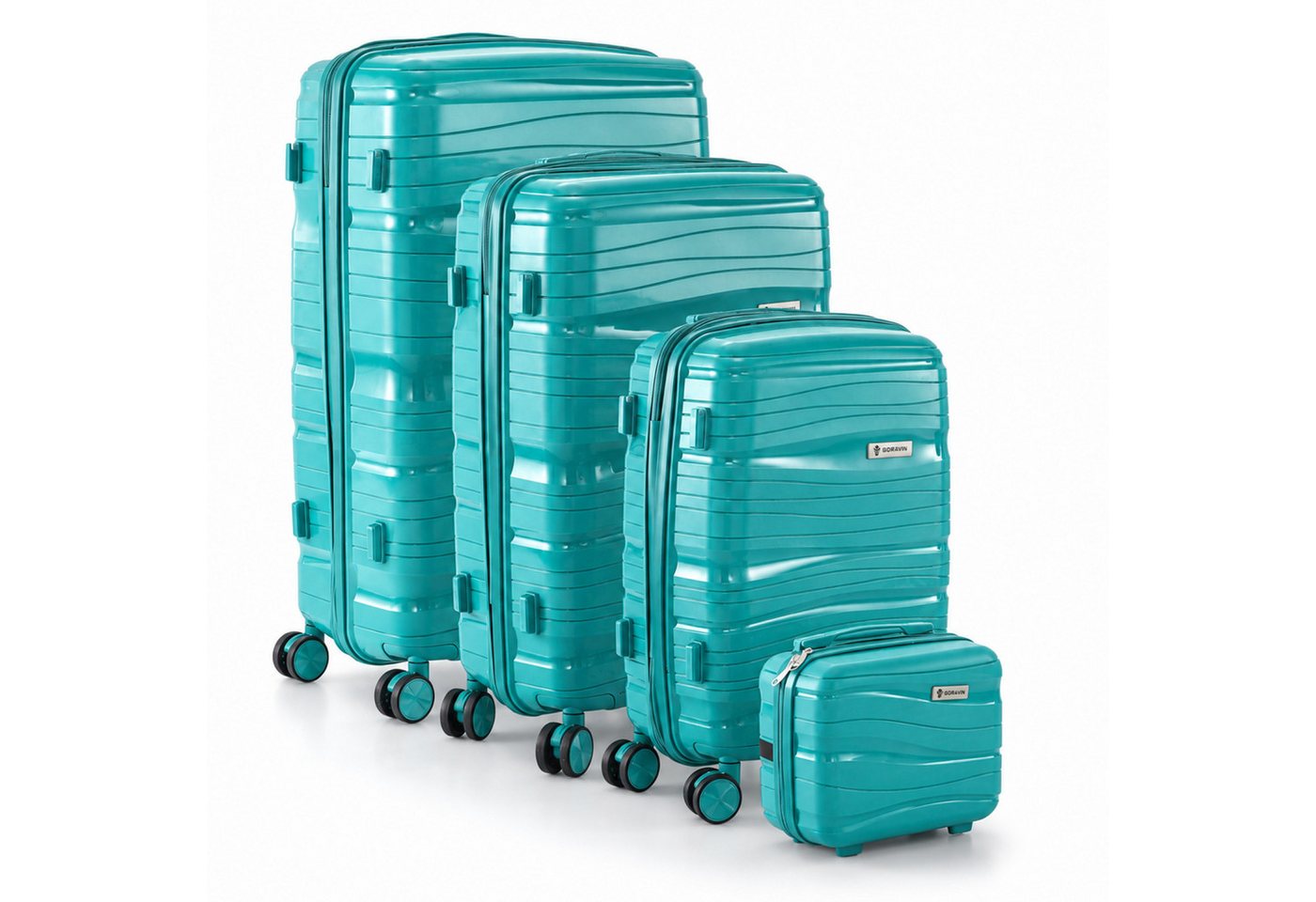 Berwin Trolleyset mit Beautycase Modell Torna Aqua Breeze, 4 Rollen, (Set, 4 tlg., MS-19816) Bild 5