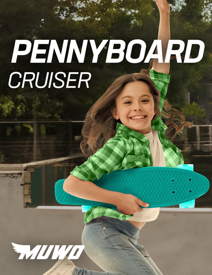 MUWO Miniskateboard "Cruiser" Penny Board Mini Skateboard, wird einsatzbereit verschickt, keine Montage nötig