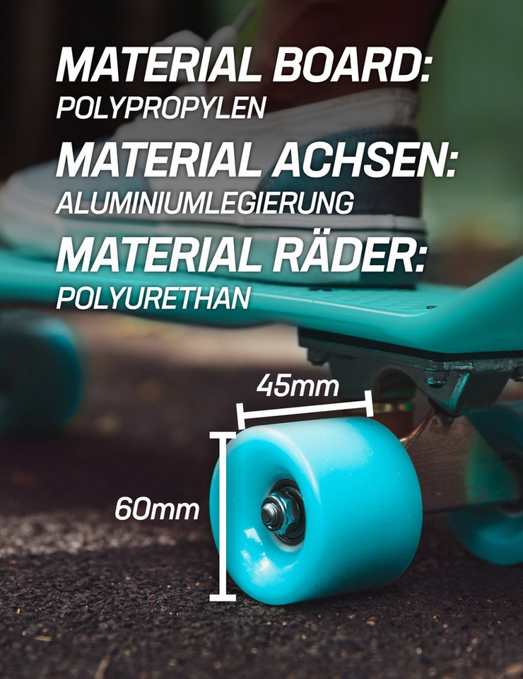 MUWO Miniskateboard "Cruiser" Penny Board Mini Skateboard, wird einsatzbereit verschickt, keine Montage nötig Bild 3