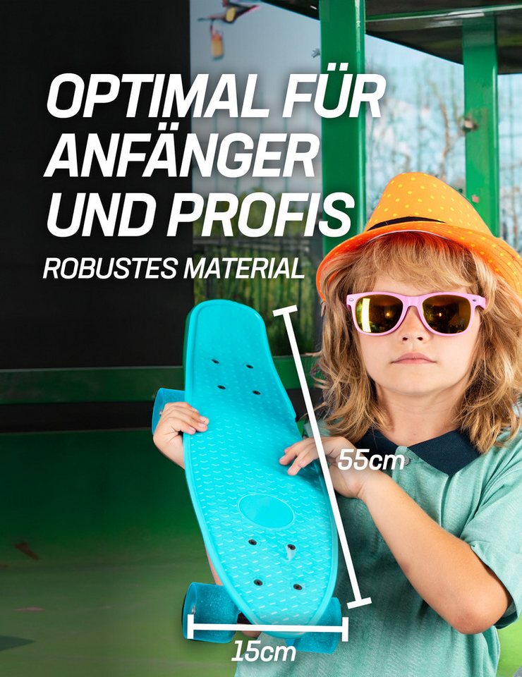 MUWO Miniskateboard "Cruiser" Penny Board Mini Skateboard, wird einsatzbereit verschickt, keine Montage nötig Bild 5