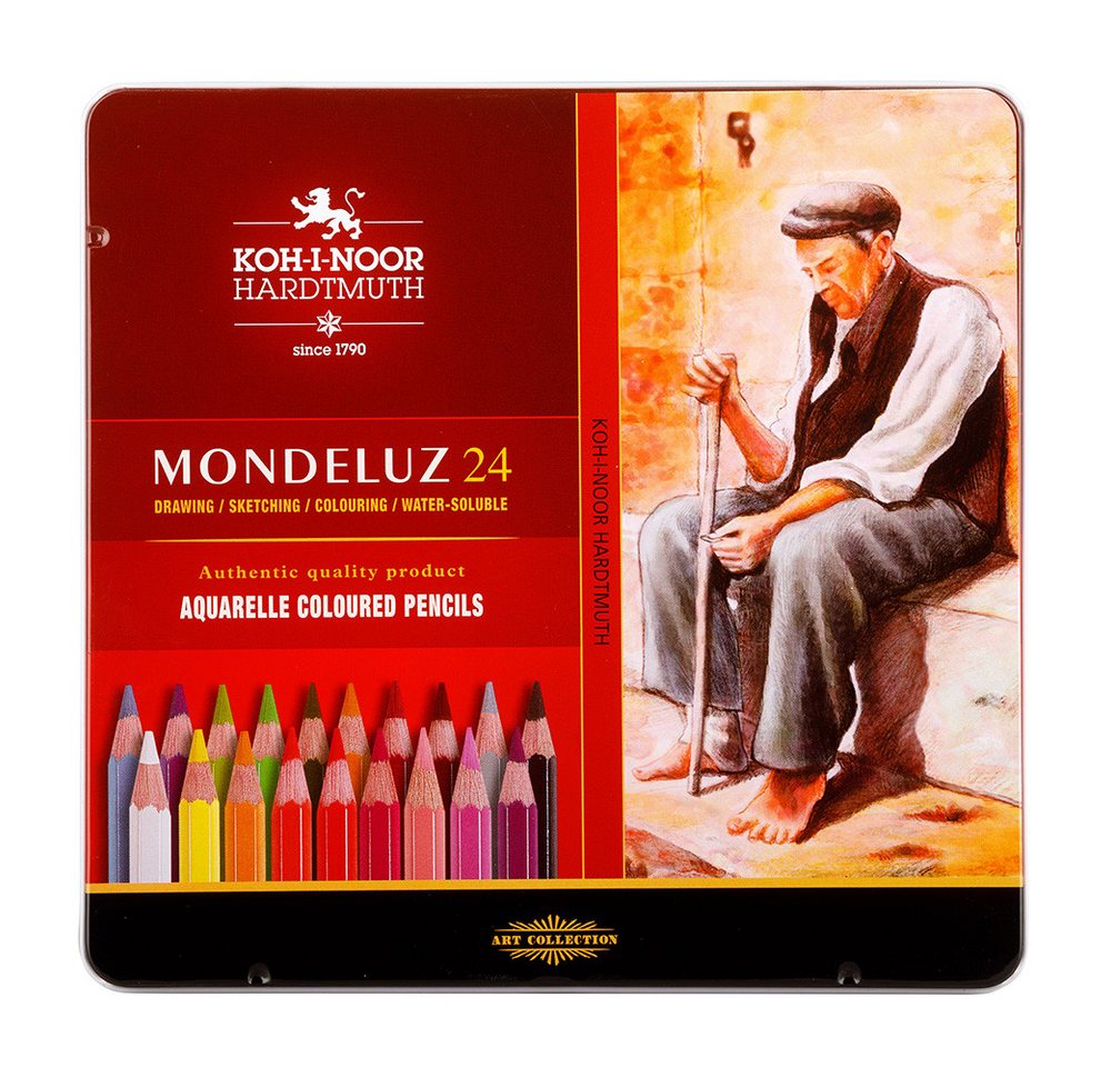 KOH-I-NOOR Buntstift KOH Buntstifte Aquarell Mondeluz 24er Metalletui