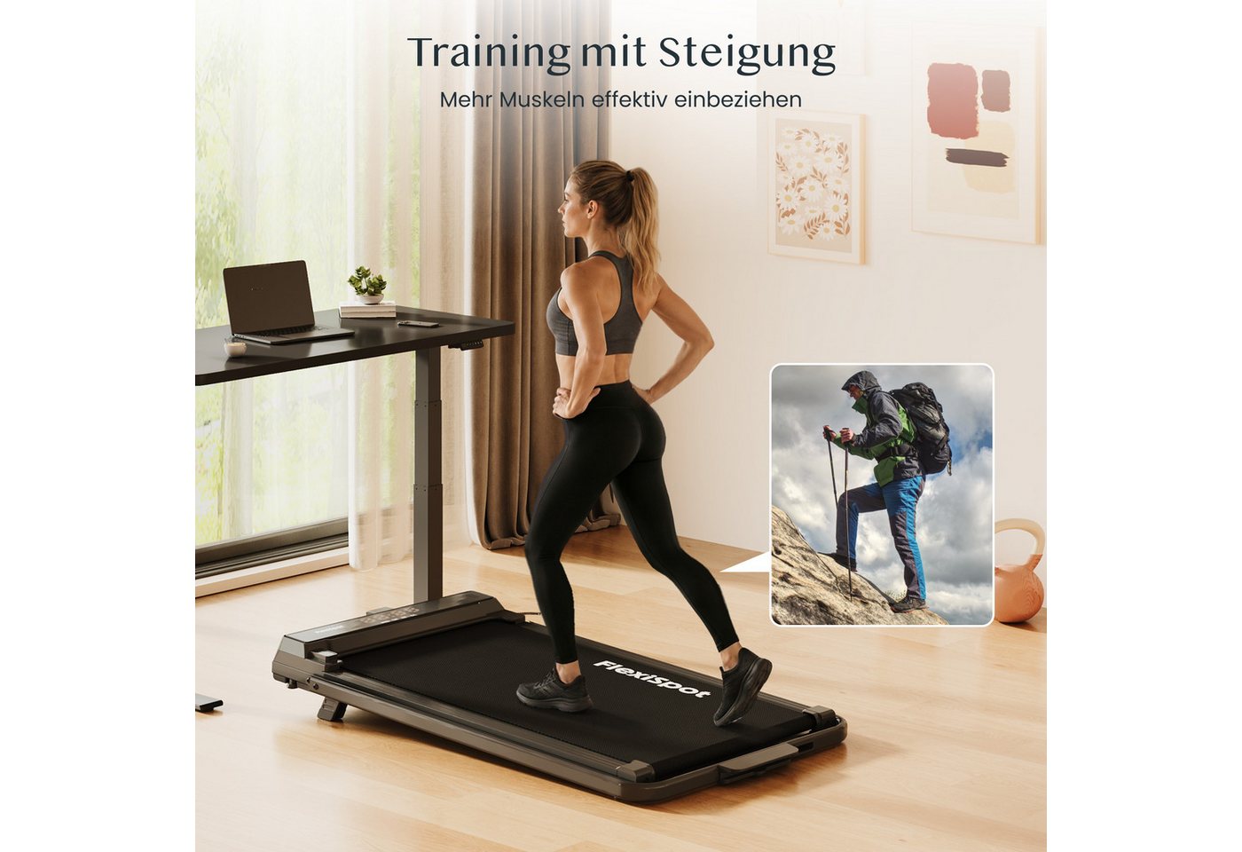 FLEXISPOT Laufband Klappbares Walking Pad DynamiX 1-12 km/h, MAX 140KG (LED-Display&Kabellose Fernbedienung, Leiser bürstenloser Motor, rutschfest & gedämpft), Mit Schmiermitteln, für Zuhause & Homeoffice Bild 5