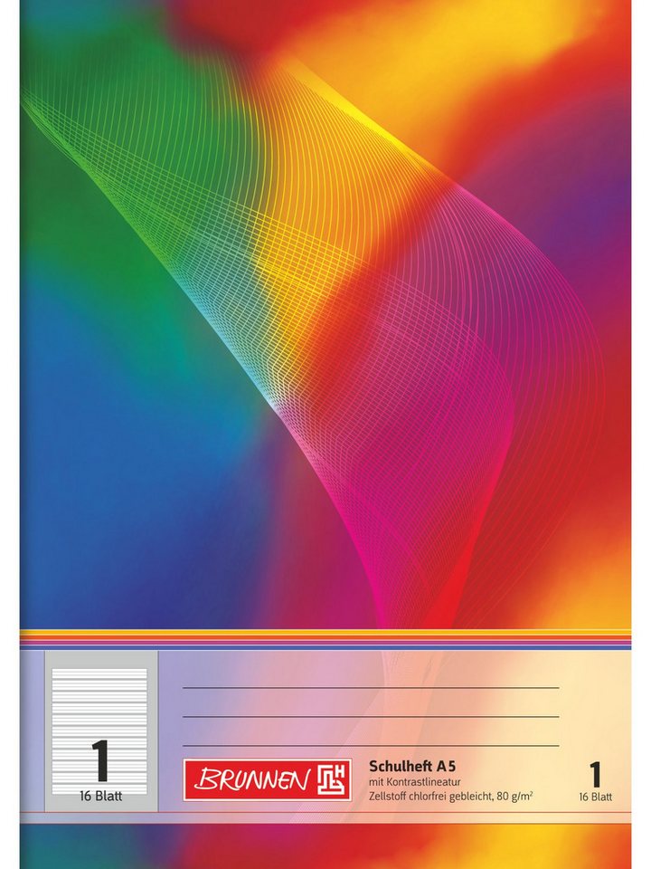 Baier & Schneider Schulheft Schulheft A5 Lineatur 1 16 Blatt mehrfarbig