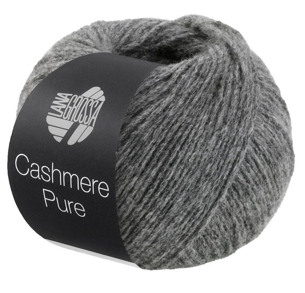 LANA GROSSA Cashmere Pure 0006 grau meliert Häkelwolle, 115 m