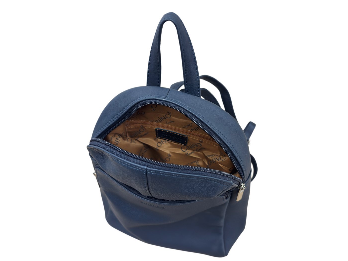 Cinino Cityrucksack C6104, Damen City-Rucksack aus echtem Rindleder