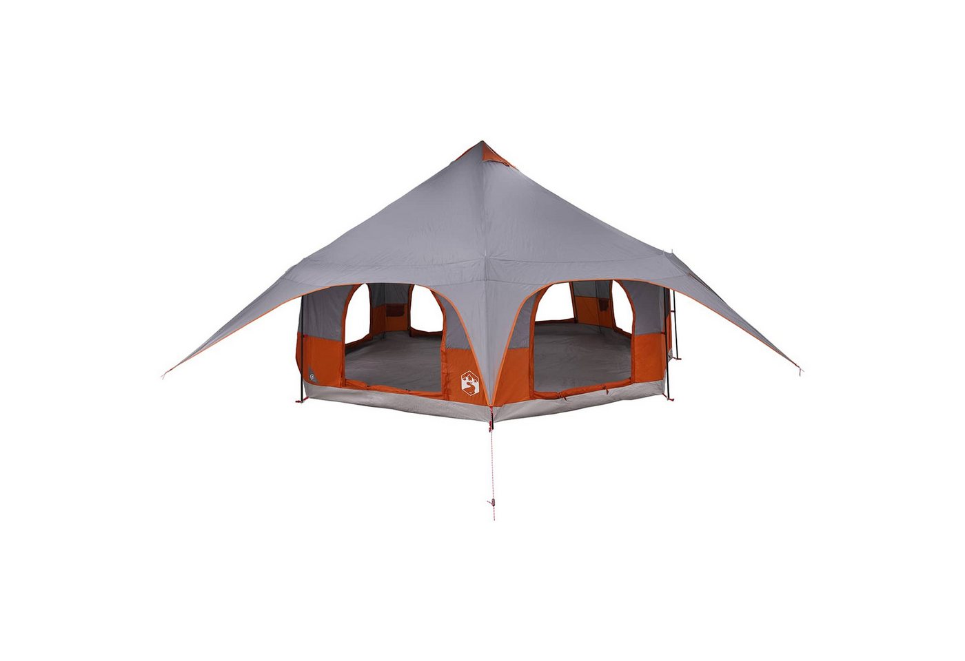 furnicato Faltzelt Familienzelt 455x455x286 cm Grau-Orange, (1 tlg), Wetterfestes Campingzelt mit Stahlrahmen und integriertem Mesh-Netz Bild 2