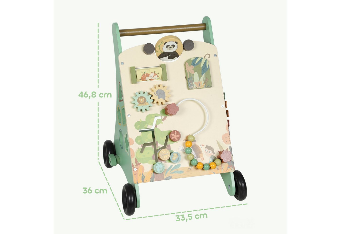 AIYAPLAY Lauflernwagen Montessori Lauflernhilfe mit Geschwindigkeitskontrolle, Xylophon, (Set, 1-tlg., Lauflernwagen mit Formenblöcken), Montessori, einstellbare Radspannung