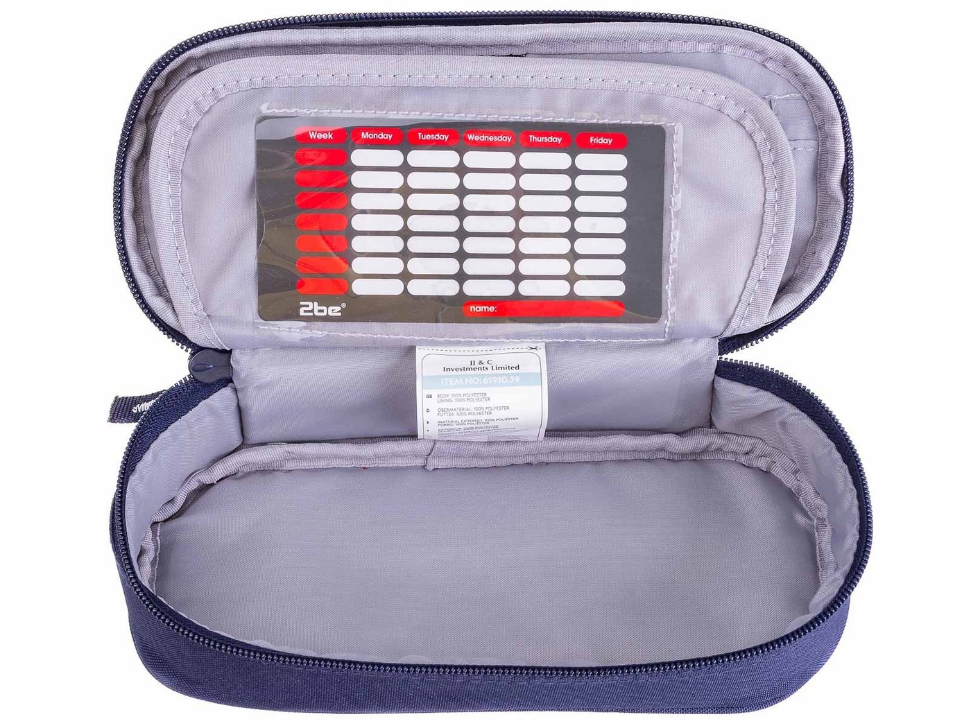 2be Federtasche Schlamperbox 61910 Pencil Case, (1-tlg), inkl. Stundenplan Bild 4