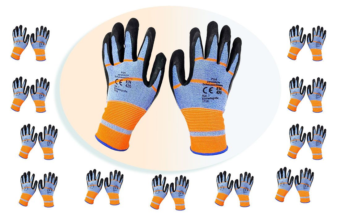Lauroo Arbeitshandschuhe 12 Paar Arbeitsschutzhandschuhe Ultra Flex (12-St)