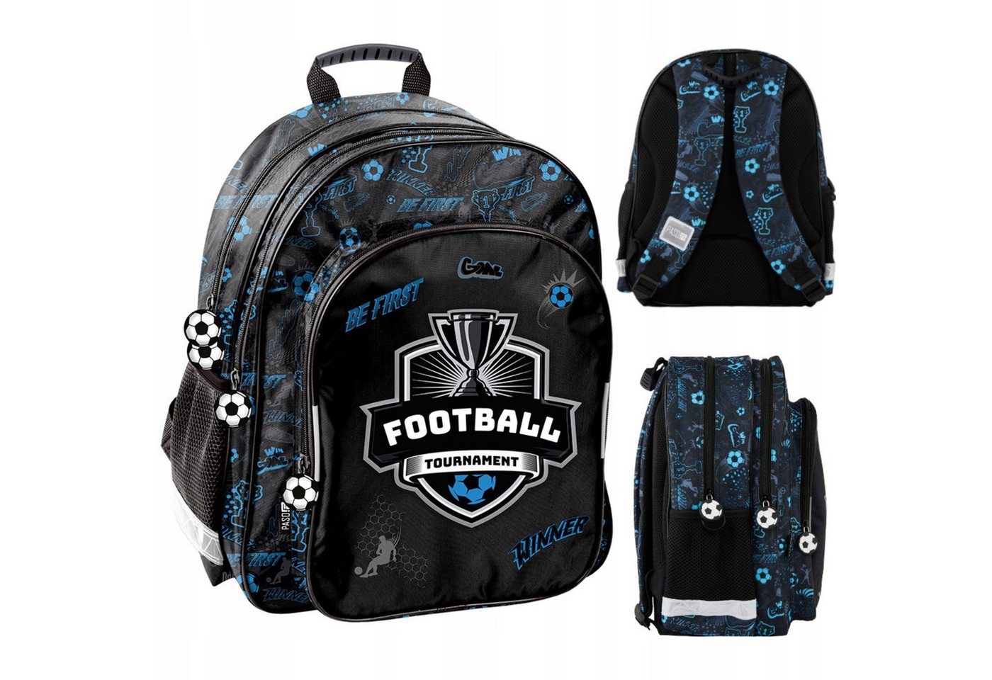 Festivalartikel Schulrucksack Schulrucksack Fußball Design 1-3 Klasse Jungen, Wasserfest, Leicht Bild 4