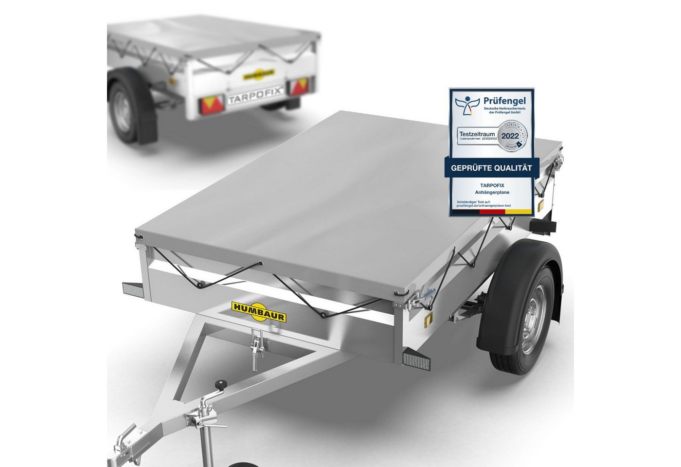 Tarpofix® Schutzplane Tarpofix Anhängerplane 211x116 cm wasserdicht PVC Abdeckplane, Graue Anhänger Abdeckplane, 211x116 cm, PVC Bild 5