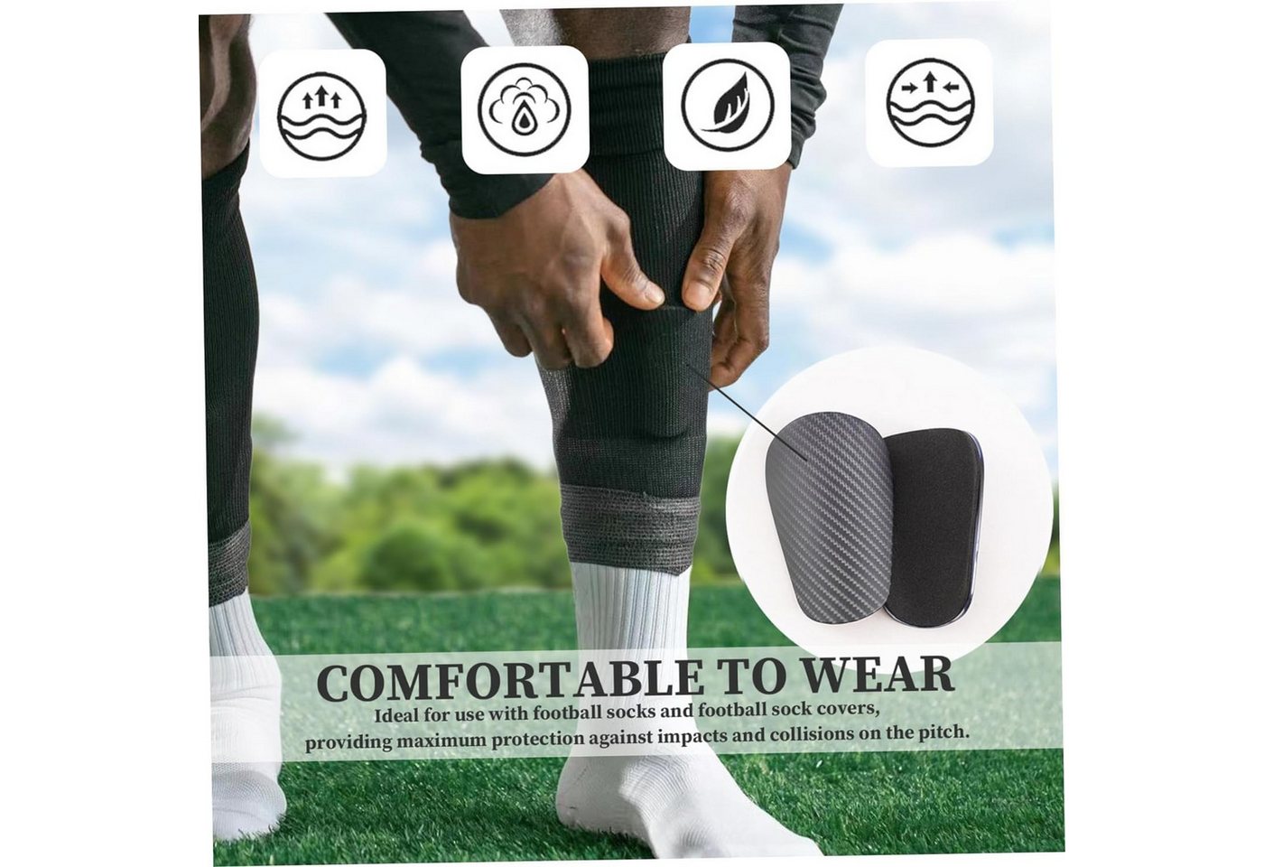 FELIXLEO Schienbeinschonerhalter 2 Stk Fussball Schienbeinschoner kleine Shin Pads Set Bild 4