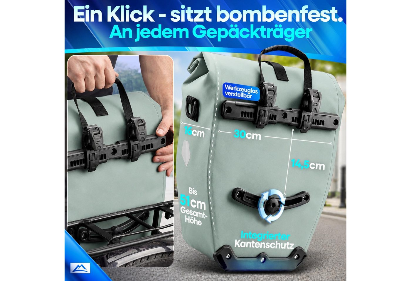 Nextcover Fahrradtasche Nextcover® Fahrradtasche für Gepäckträger Bild 3