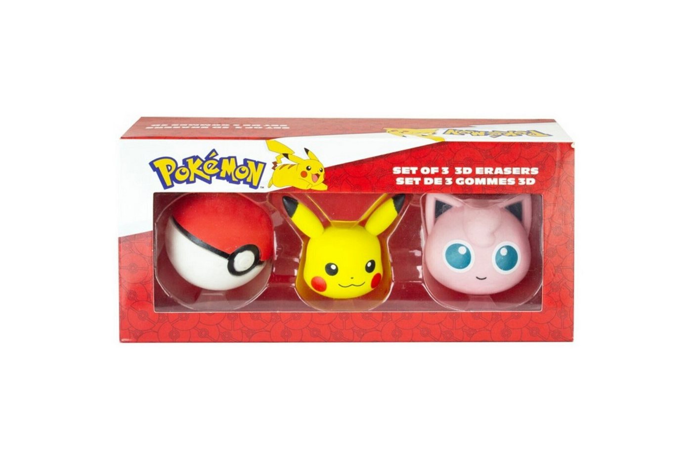 POKÉMON Radiergummi Pokemon Pikachu Pokeball Jigglypuff 3er- Pack 3D Radiergummi Erasers Bild 2