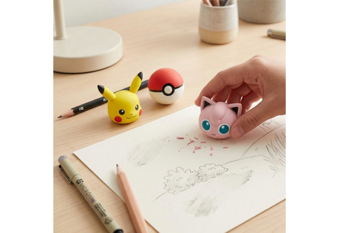 POKÉMON Radiergummi Pokemon Pikachu Pokeball Jigglypuff 3er- Pack 3D Radiergummi Erasers Bild 3