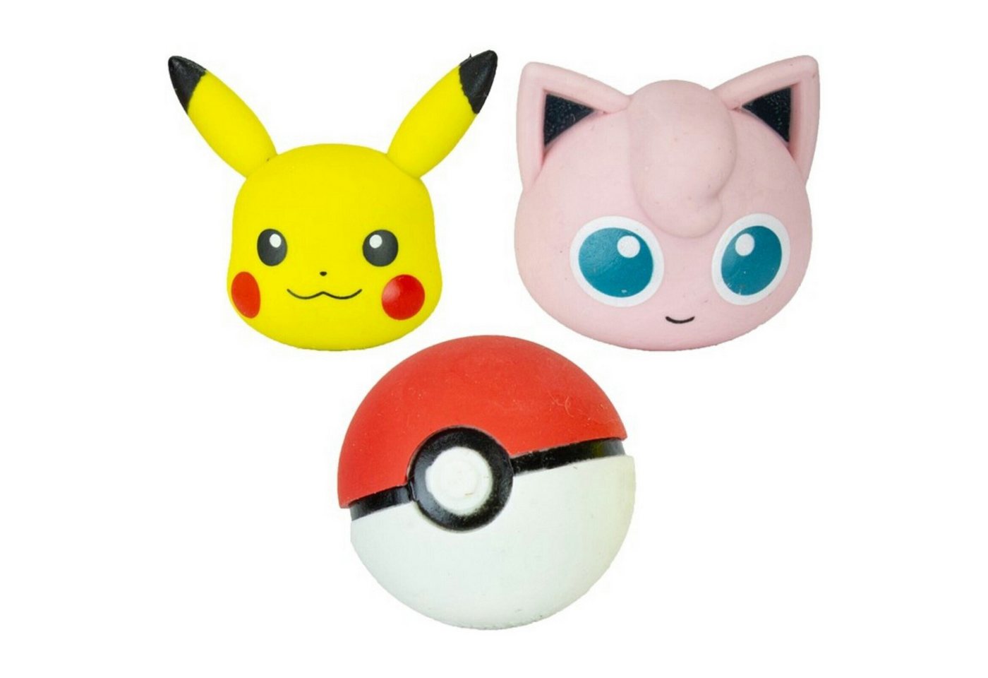 POKÉMON Radiergummi Pokemon Pikachu Pokeball Jigglypuff 3er- Pack 3D Radiergummi Erasers Bild 4