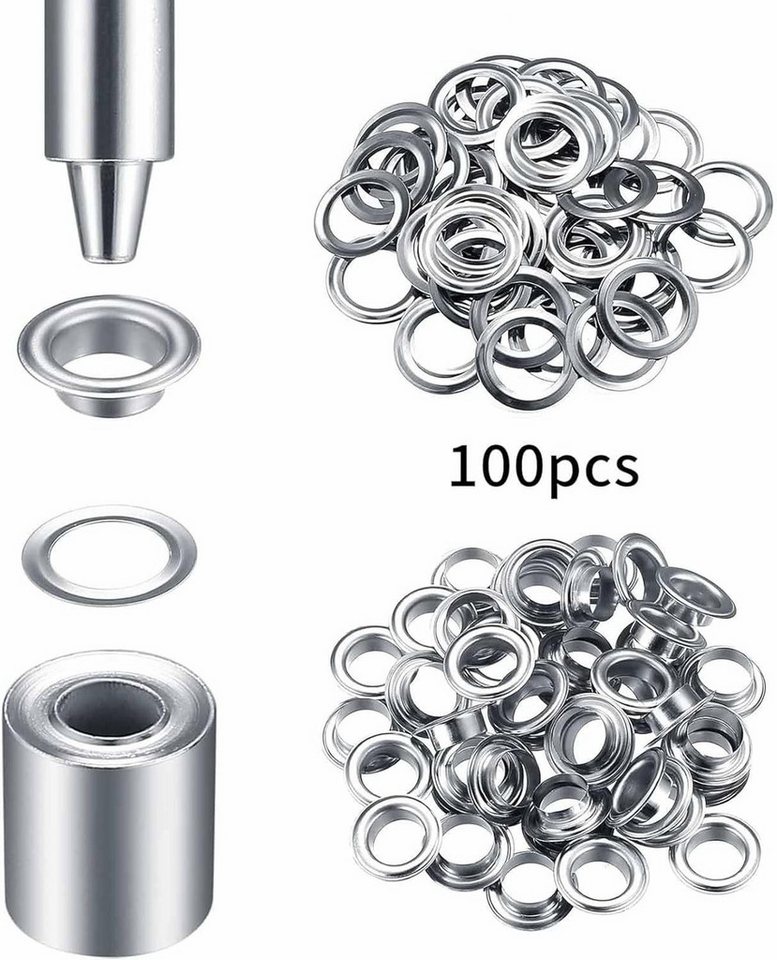 FELIXLEO Schutzplane 100er Ösenzange Set 10mm Metall Ösen Werkzeug für Stoff Leder Planen (100-St) Bild 2