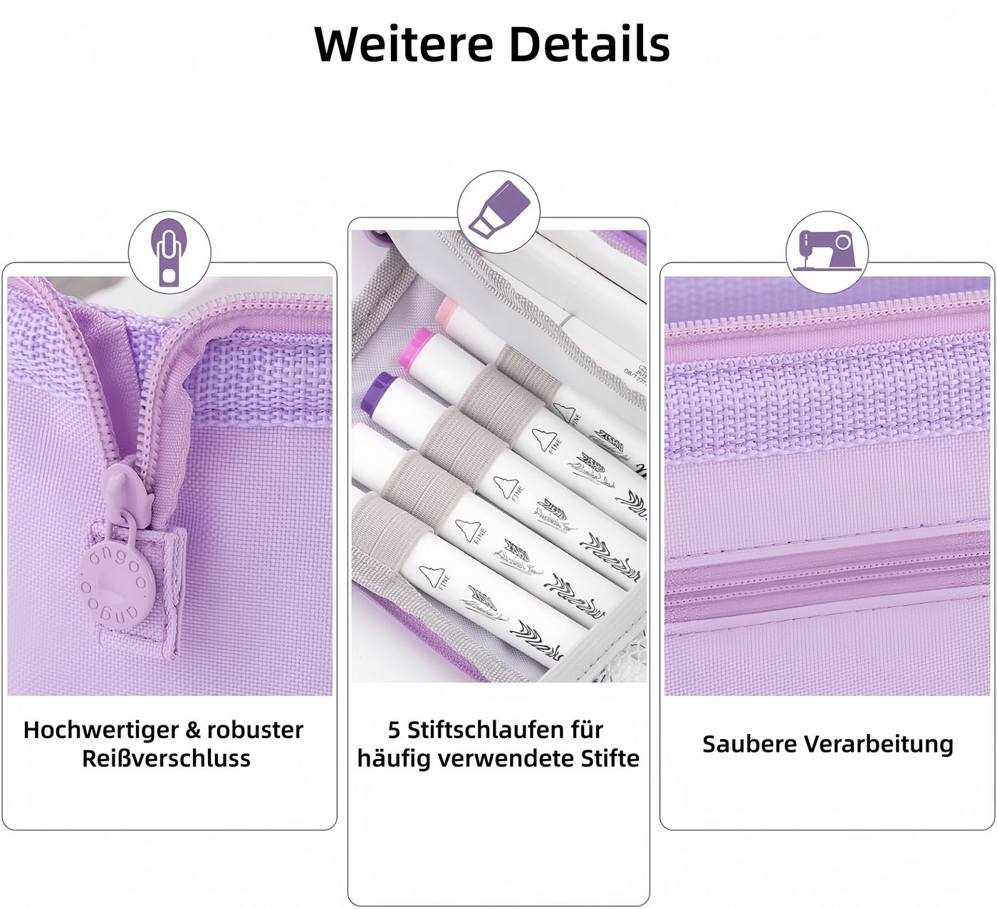 FOUORTUNATE-BEE Federmäppchen Tragbares Federmäppchen – Geschenk zum Schulstart, Kompaktes Federmäppchen für Schüler & Jugendliche Bild 3