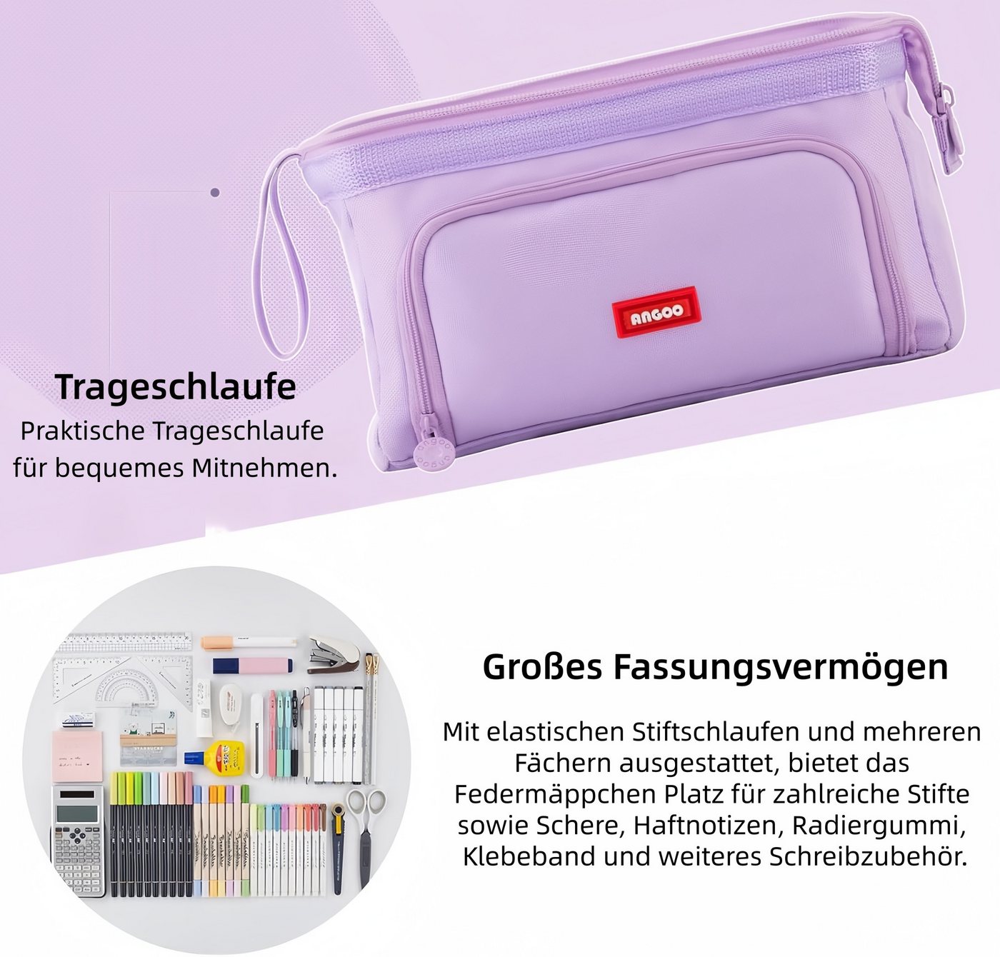 FOUORTUNATE-BEE Federmäppchen Tragbares Federmäppchen – Geschenk zum Schulstart, Kompaktes Federmäppchen für Schüler & Jugendliche Bild 5