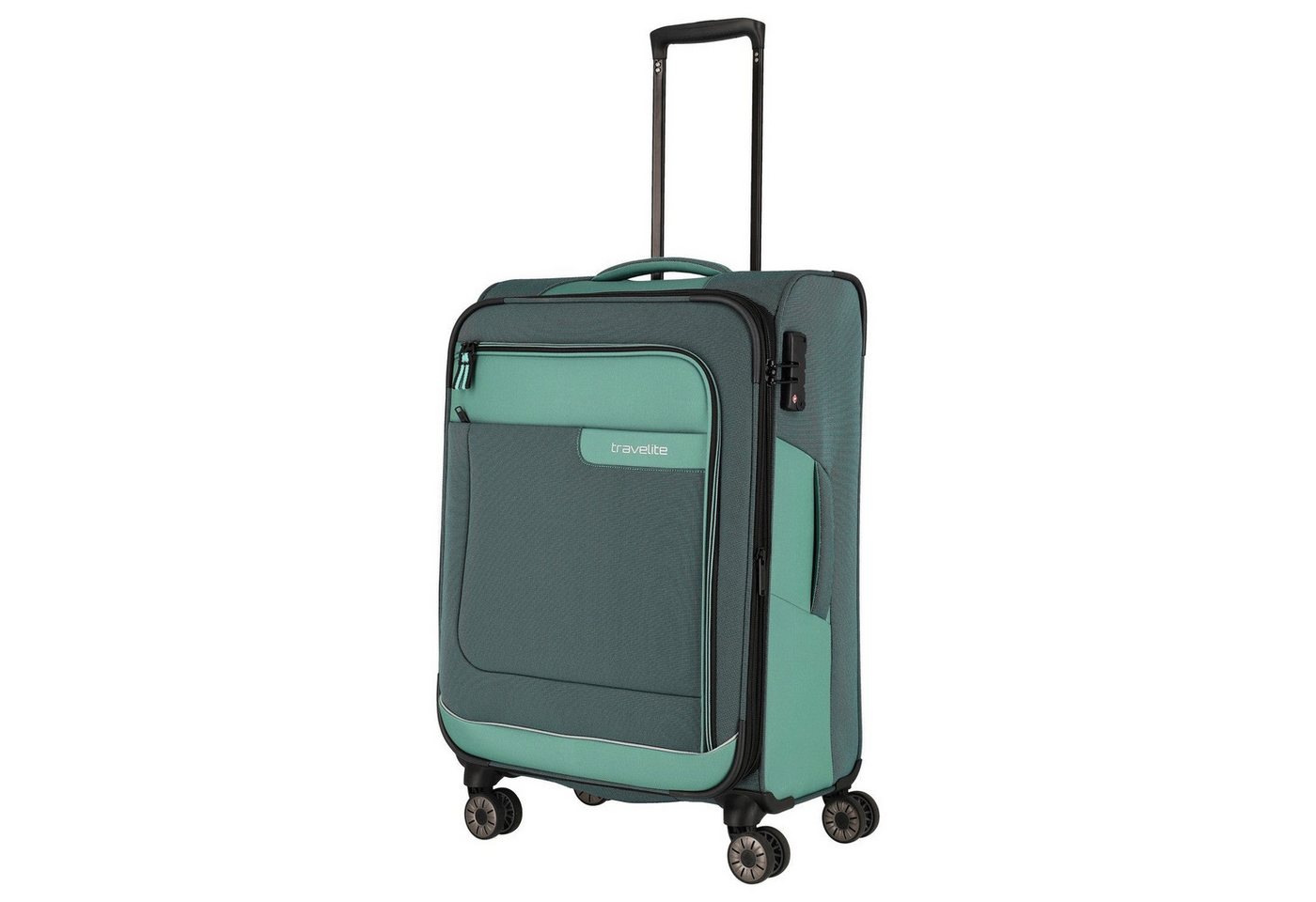 travelite Koffer Viia - 4-Rollen-Trolley M 67 cm erw. (Eukalyptus), 4 Rollen Bild 2