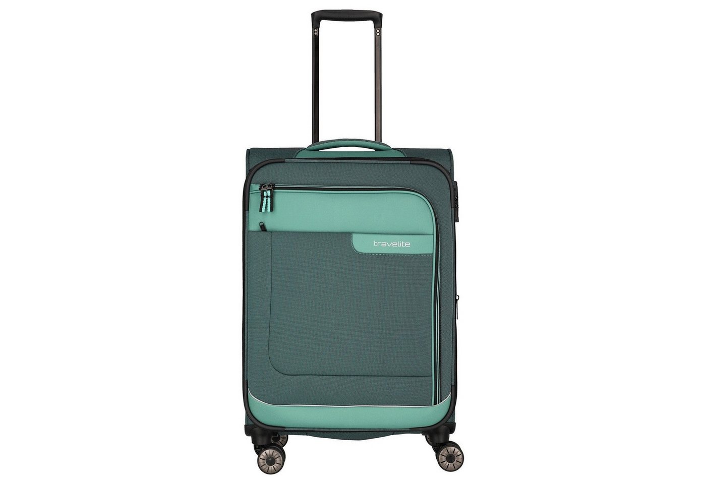 travelite Koffer Viia - 4-Rollen-Trolley M 67 cm erw. (Eukalyptus), 4 Rollen Bild 4