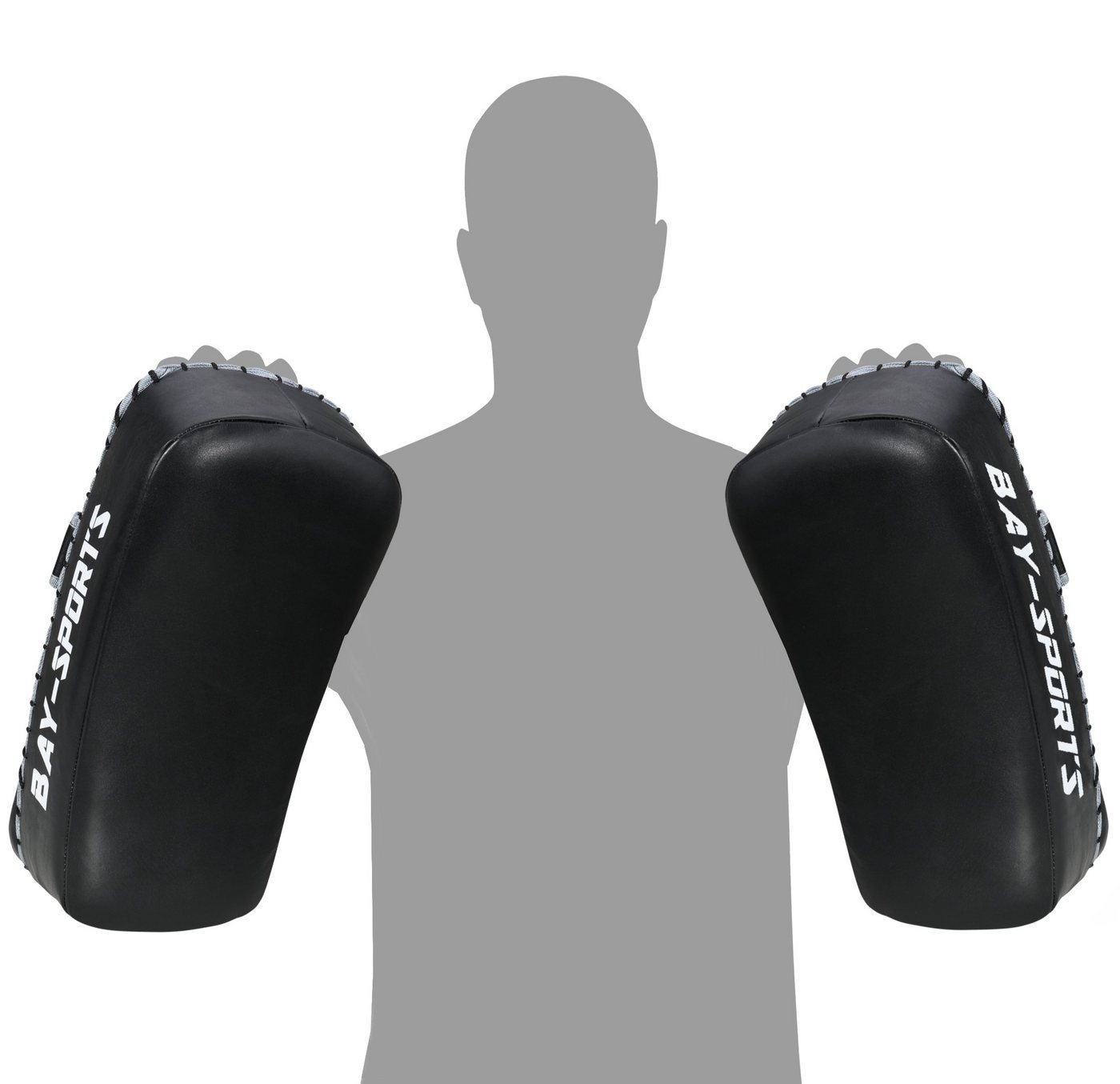 BAY-Sports Schlagpolster Arm-Schlagpolster Thai Pad Pratze Thaiboxen Muay Thai Kickboxen Leder, mit Ellbogenpolster, 42 cm, gebogen, Echtes Leder Bild 4