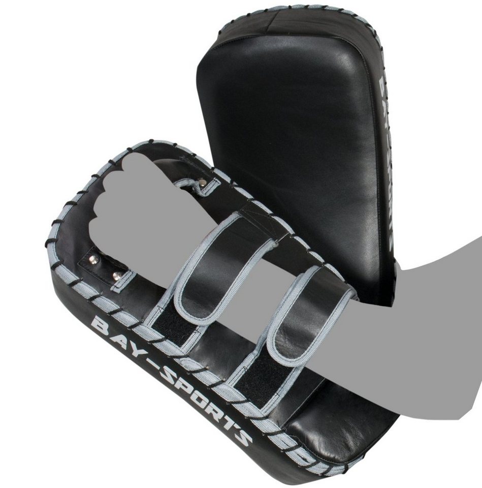 BAY-Sports Schlagpolster Arm-Schlagpolster Thai Pad Pratze Thaiboxen Muay Thai Kickboxen Leder, mit Ellbogenpolster, 42 cm, gebogen, Echtes Leder Bild 5