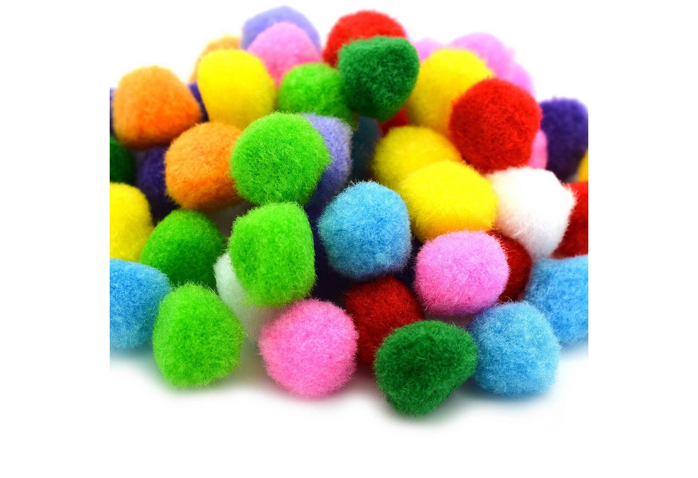 maDDma Pompon 100 flauschige Pompons, 15mm, kreativ zum Basteln, Farben, rosa
