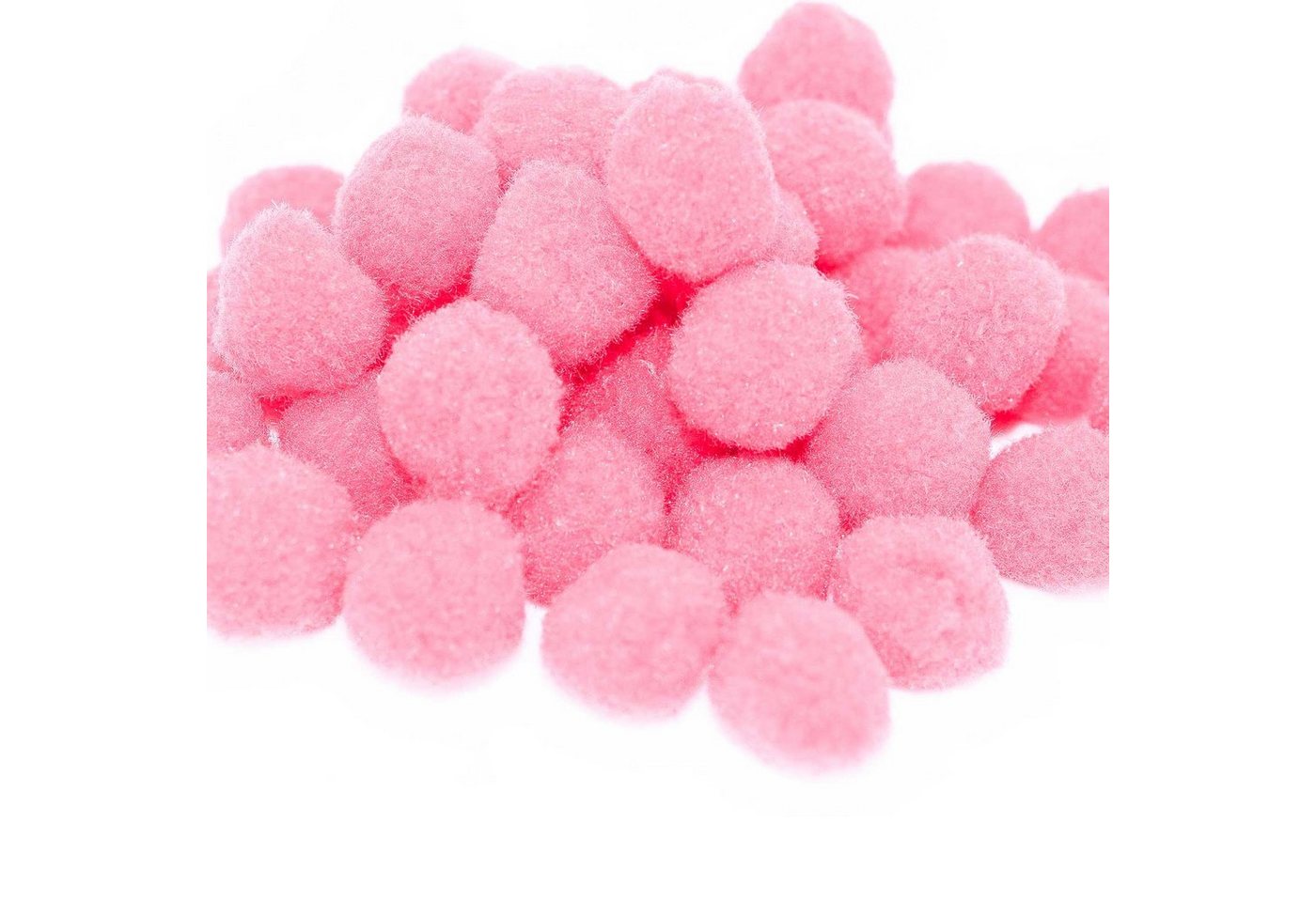 maDDma Pompon 100 flauschige Pompons, 15mm, kreativ zum Basteln, Farben, rosa Bild 2